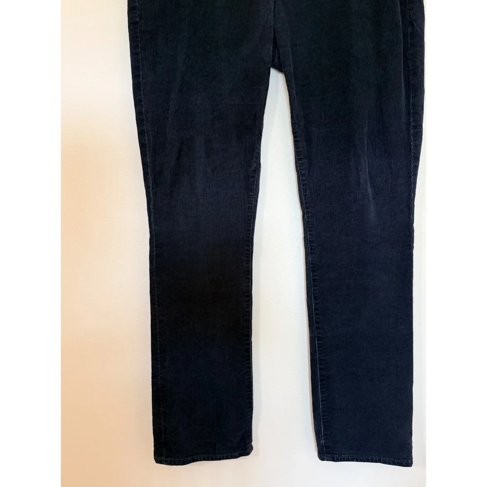 Lauren Ralph Lauren Black Corduroy Straight Pants Womens 12 High Rise Stretch